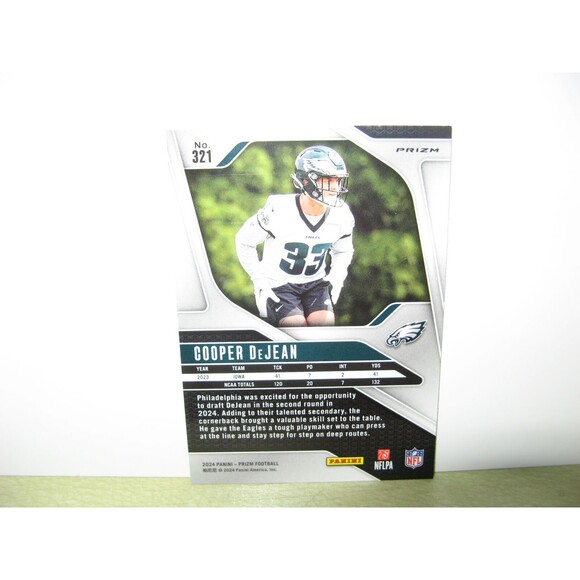 2024 Prizm Football #321 Cooper DeJean Rookie RC SILVER Philadelphia Eagles Iowa - Picture 2 of 2